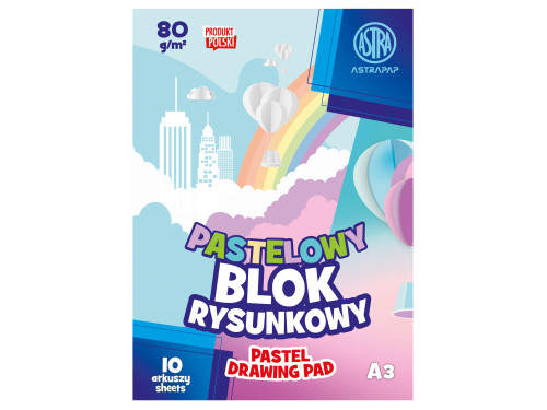 Drawing Paper Pad A3 - Astra - pastel, 80 g, 10 sheets