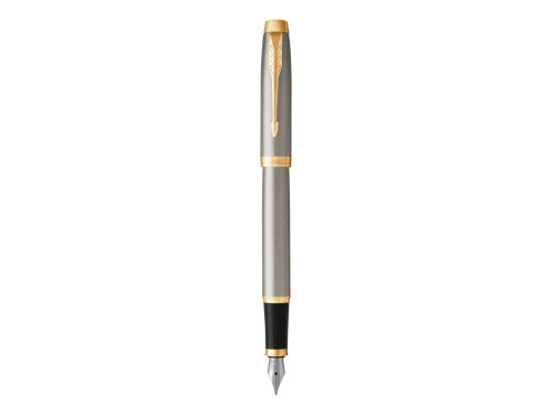 Fountain pen IM - Parker - Brushed Metal & Gold Trim, F