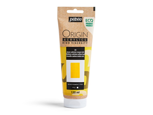 Origin Acrylics acrylic paint - Pébéo - 03, Medium Cadmium Yellow Hue, 120 ml