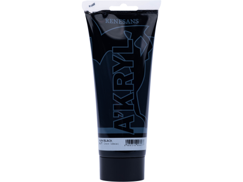 Acrylic A'kryl paint - Renesans - carbon black, 200 ml