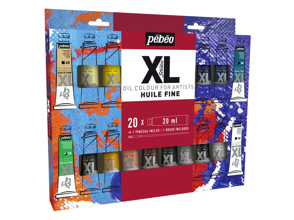 Zestaw farb olejnych Studio XL - Pébéo - 20 kolorów x 20 ml