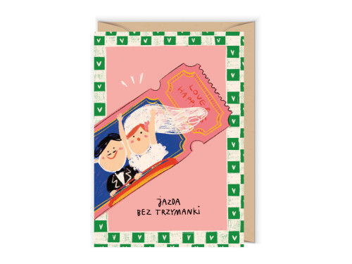 Greeting card 12 x 17 cm - Cudowianki - Jazda bez trzymanki