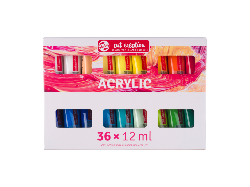 Zestaw farb akrylowych - Talens Art Creation - 36 kolorów x 12 ml