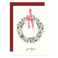 Greeting card - Paperwords - Holly wreath, A6