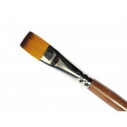 Flat, synthetic, 1001F series brush - Renesans - long handle, no. 0