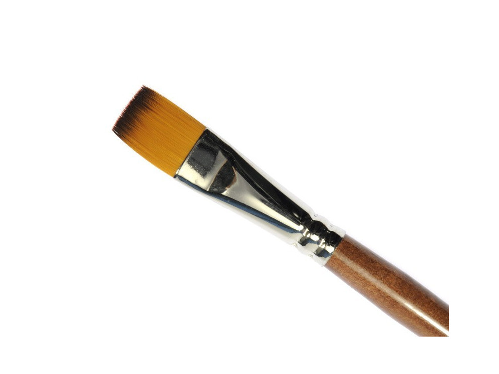 Flat, synthetic, 1001F series brush - Renesans - long handle, no. 2