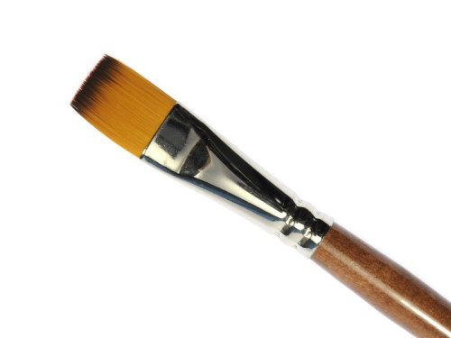 Flat, synthetic, 1001F series brush - Renesans - long handle, no. 12