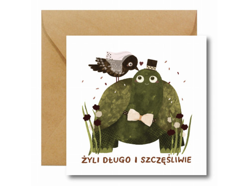 Kartka okolicznościowa - Hi Little - Żyli długo i szczęśliwie, 14,5 x 14,5 cm