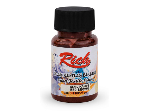 Fabric paint Opaque - Rich - Red Brown, 50 ml