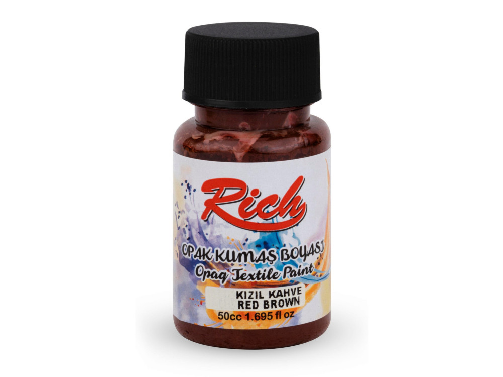 Fabric paint Opaque - Rich - Red Brown, 50 ml