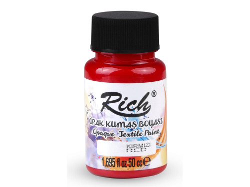 Farba do tkanin Opaque - Rich - Red, 50 ml