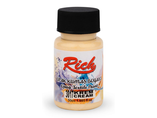 Fabric paint Opaque - Rich - Cream, 50 ml