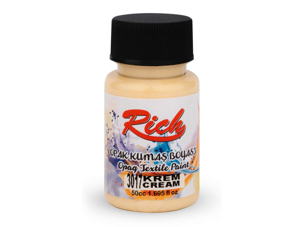 Fabric paint Opaque - Rich - Cream, 50 ml
