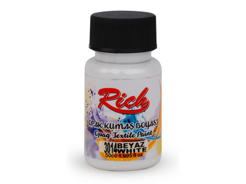 Fabric paint Opaque - Rich - White, 50 ml