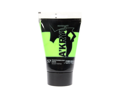 Acrylic A'kryl paint - Renesans - phosphorescent green, 100 ml