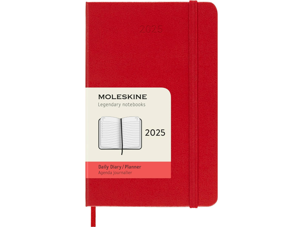 Kalendarz dzienny 2025 - Moleskine - Scarlet Red, twarda okładka, P