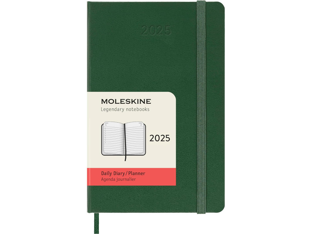 Kalendarz dzienny 2025 - Moleskine - Myrtle Green, twarda okładka, P