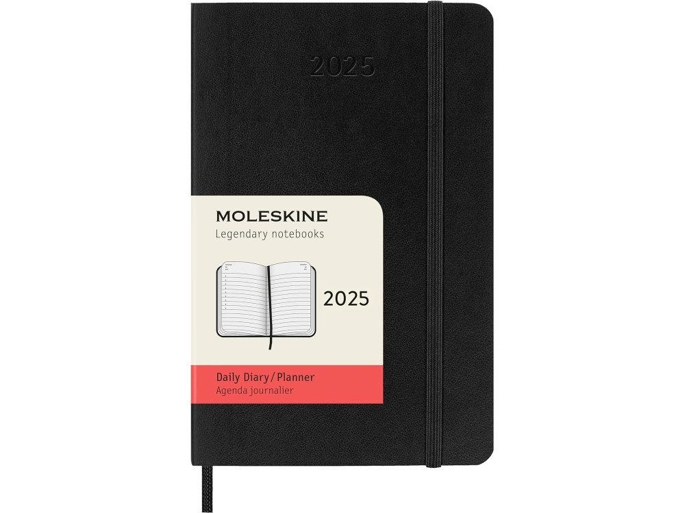 Kalendarz dzienny 2025 - Moleskine - Black, miękka okładka, P