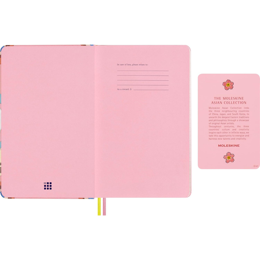 Kalendarz tygodniowy niedatowany Sakura - Moleskine - Pink, twarda okładka, L