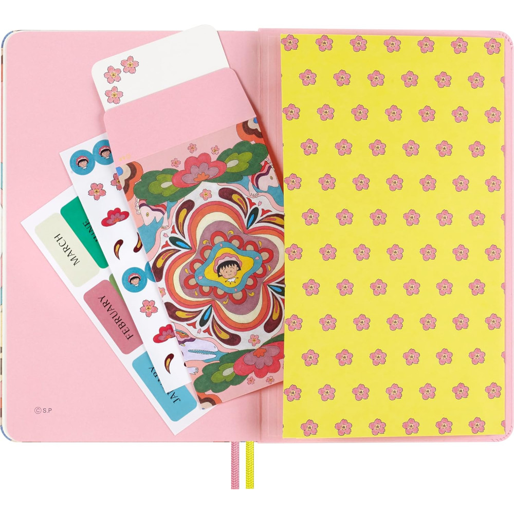 Kalendarz tygodniowy niedatowany Sakura - Moleskine - Pink, twarda okładka, L