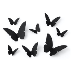 Halloween decoration paper moths - black, 6-12 cm, 30 pcs.