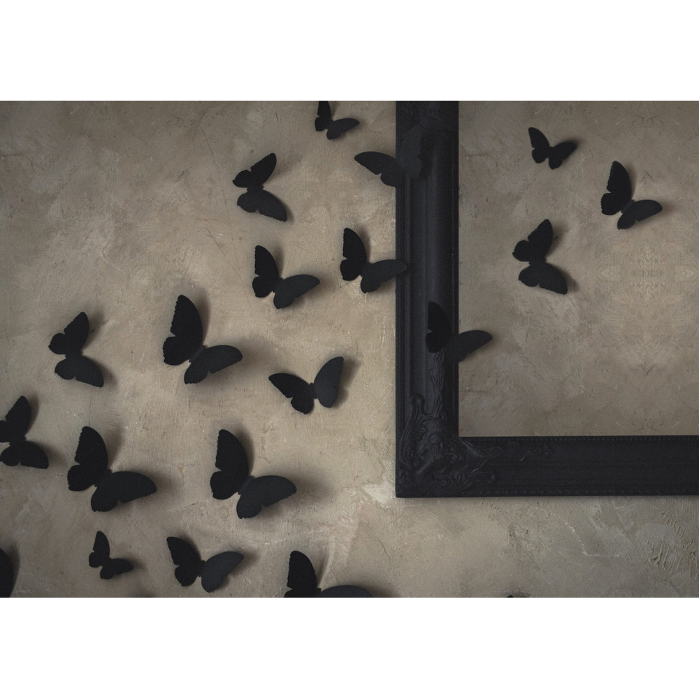 Halloween decoration paper moths - black, 6-12 cm, 30 pcs.