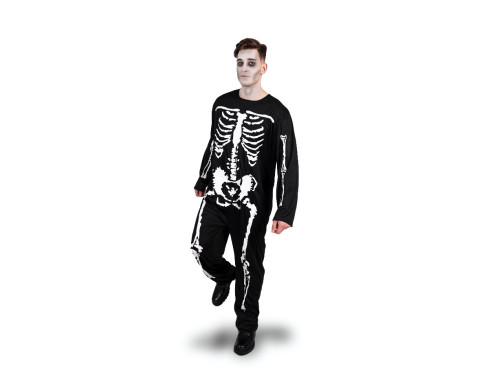 Halloween costume Skeleton - black, L