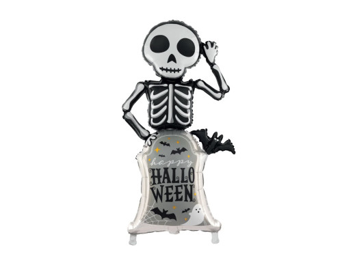 Balon foliowy halloweenowy Szkielet na nagrobku - 58 x 120,5 cm