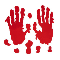 Gel window stickers Hands - Red, 8 pcs.