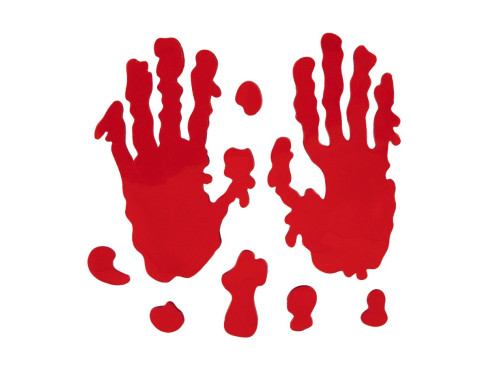 Gel window stickers Hands - Red, 8 pcs.