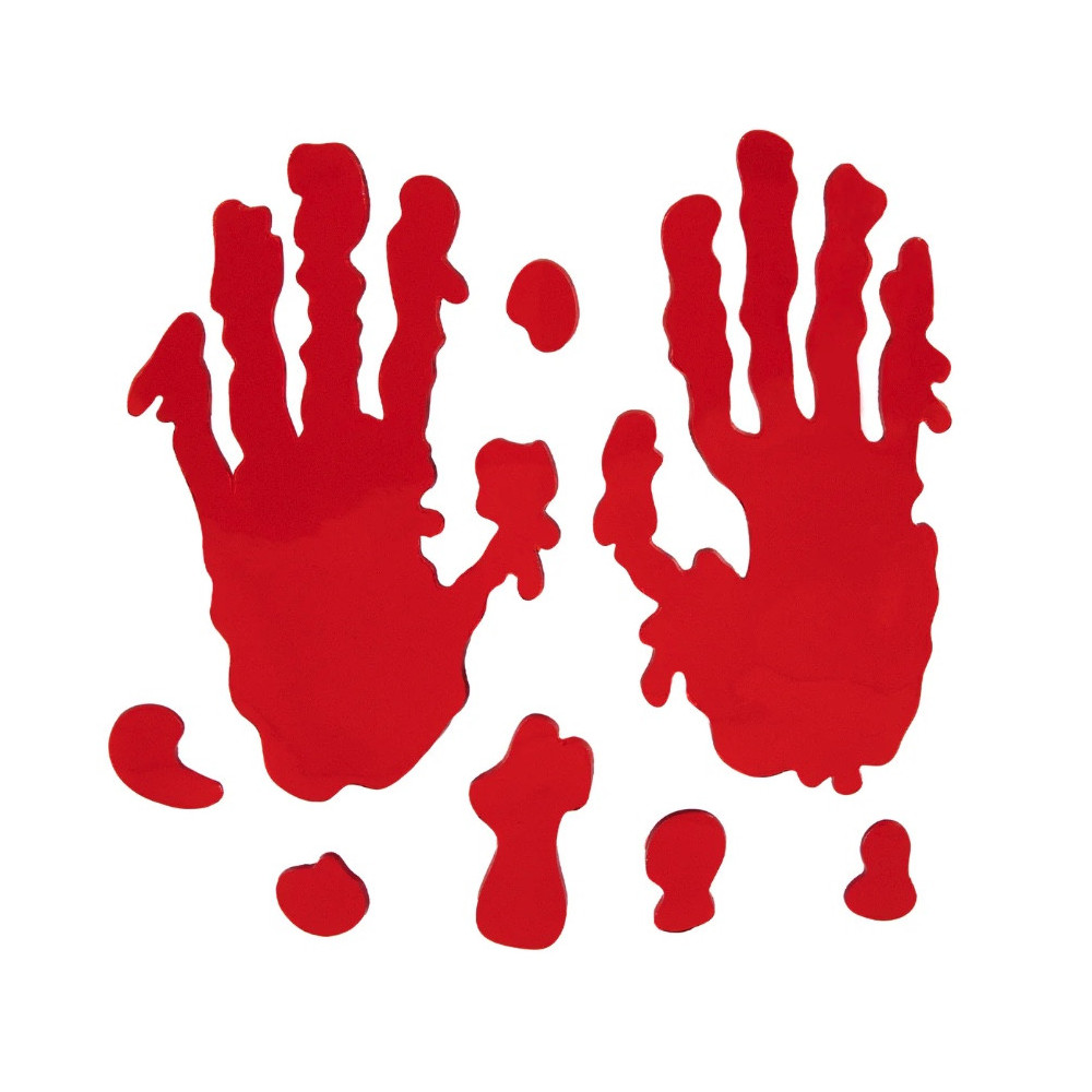 Gel window stickers Hands - Red, 8 pcs.