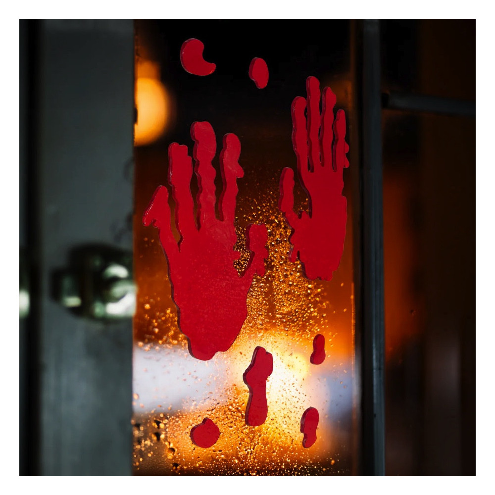 Gel window stickers Hands - Red, 8 pcs.