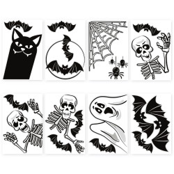 Foil window stickers Halloween - white, 20 pcs.