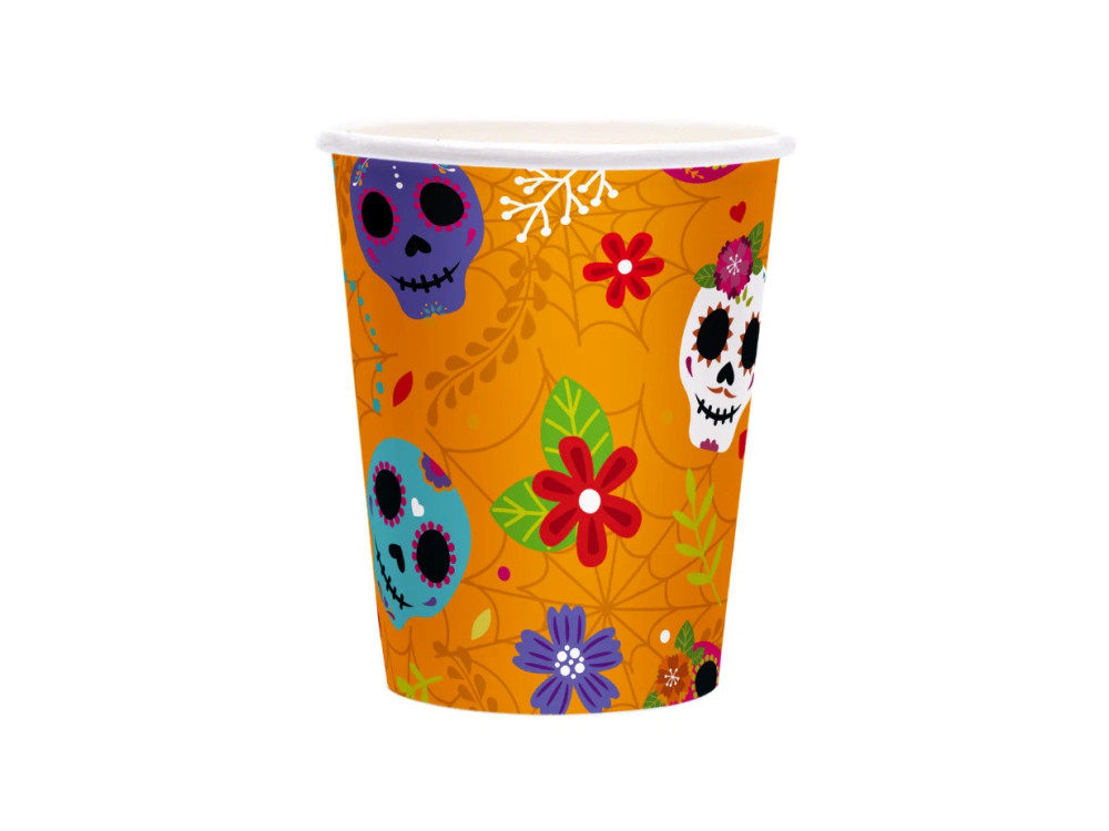 Kubeczki papierowe Meksykańskie Halloween - 220 ml, 6 szt.