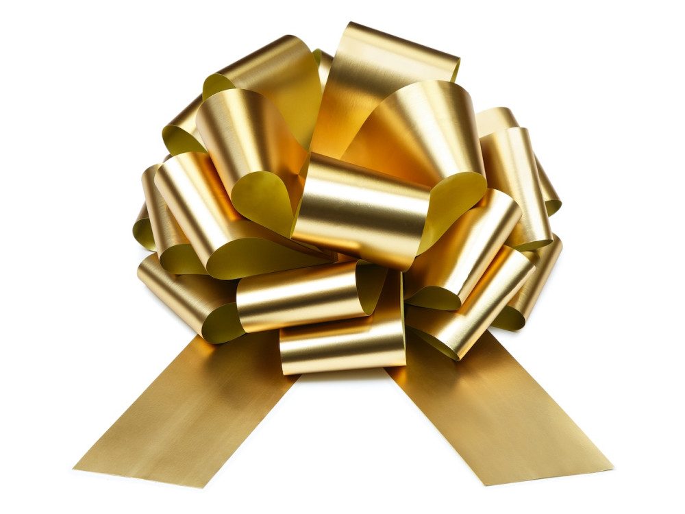 Bow decoration DIY - light gold, 40 cm