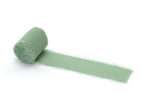 Chiffon ribbon - pistachio green, 4 cm x 5 m