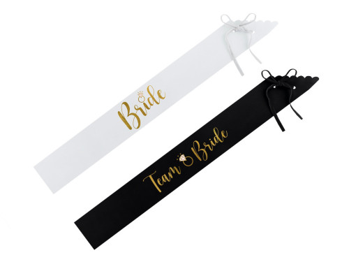 Sash, Bride and Team Bride - 10 x 75 cm, 6 pcs.