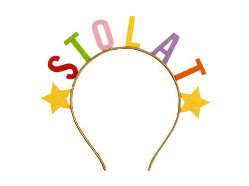 Opaska na głowę Sto lat z gwiazdkami - złota