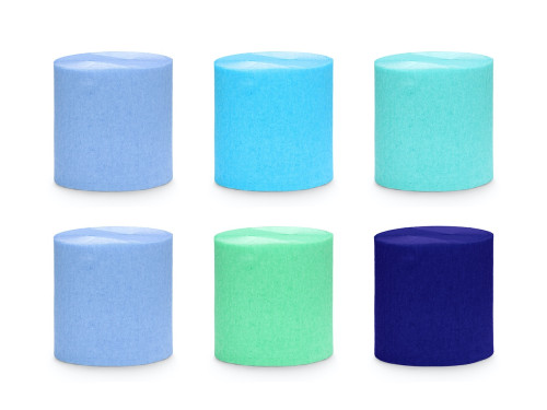 Italian crepe paper - blue-green, 5 cm x 10 m, 6 pcs.