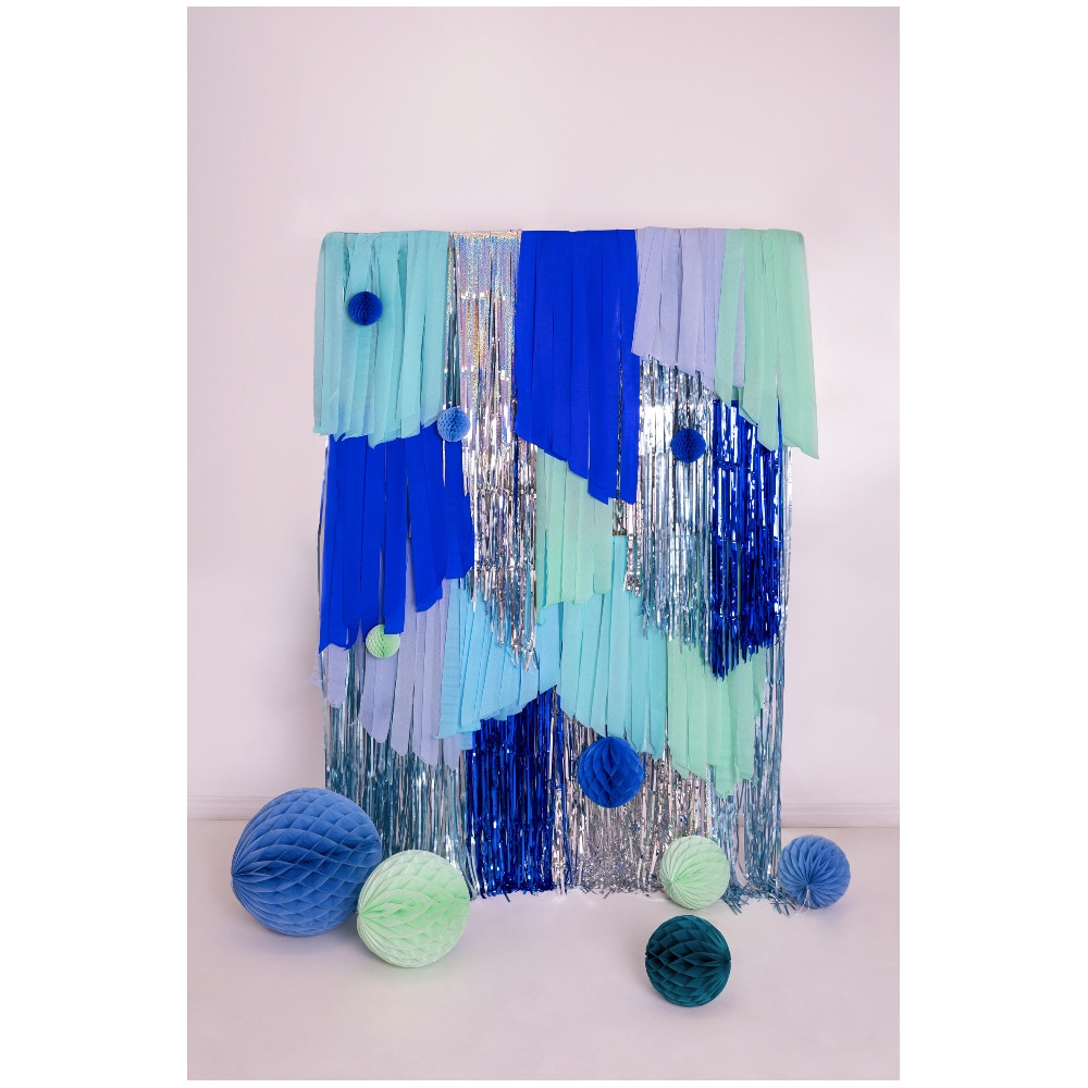 Italian crepe paper - blue-green, 5 cm x 10 m, 6 pcs.