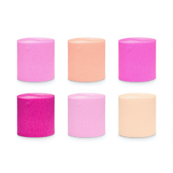 Italian crepe paper - pink-peach, 5 cm x 10 m, 6 pcs.