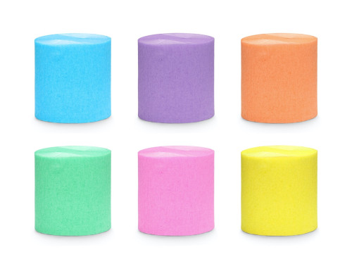 Italian crepe paper - pastel, 5 cm x 10 m, 6 pcs.