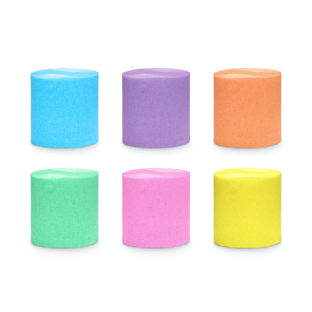 Italian crepe paper - pastel, 5 cm x 10 m, 6 pcs.