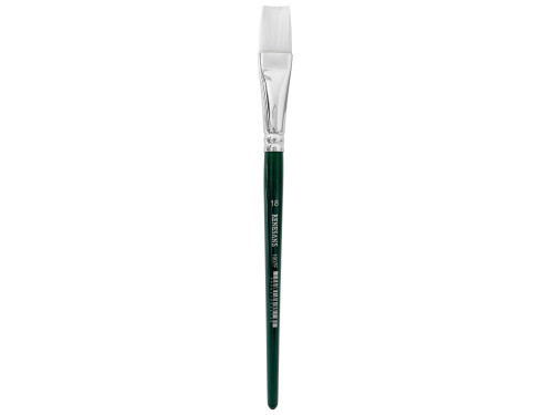 Flat, synthetic, 1007F series brush - Renesans - short handle, no. 18