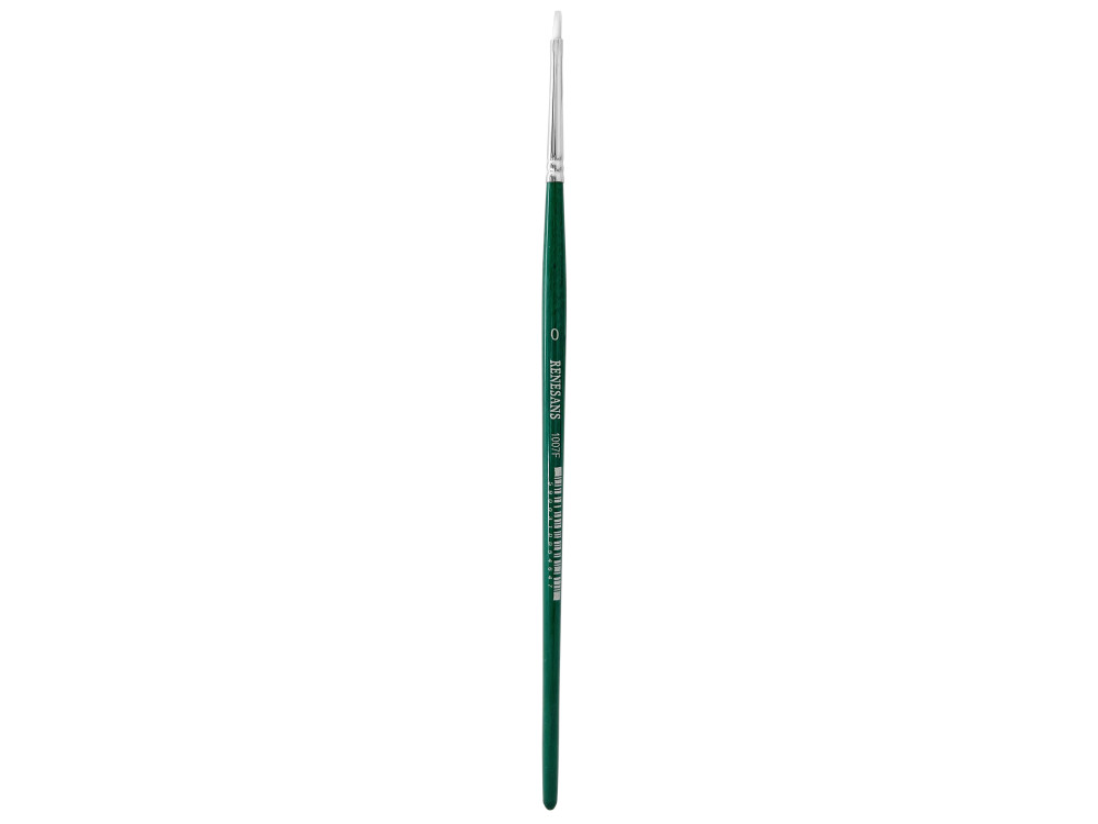 Flat, synthetic, 1007F series brush - Renesans - short handle, no. 0