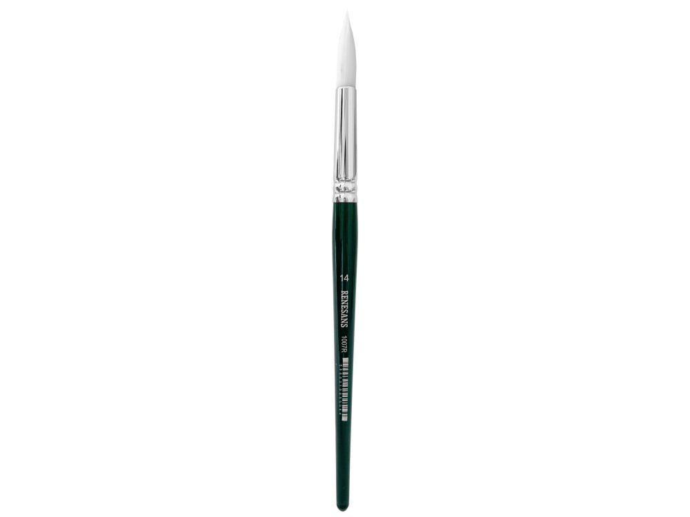 Round, synthetic, 1007FR series brush - Renesans - short handle, no. 14