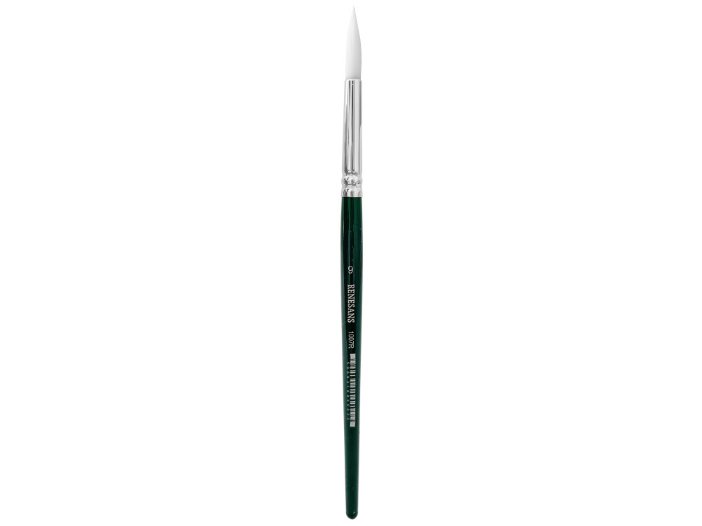 Round, synthetic, 1007FR series brush - Renesans - short handle, no. 9