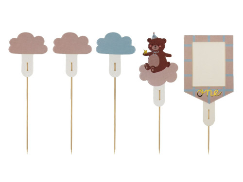 Cupcakes toppers Bear - 12-14 cm, 5 pcs.