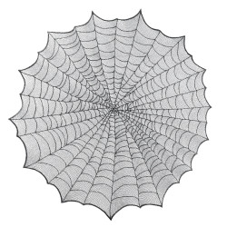 Halloween tablecloth Spider Web - black, round, 124 cm