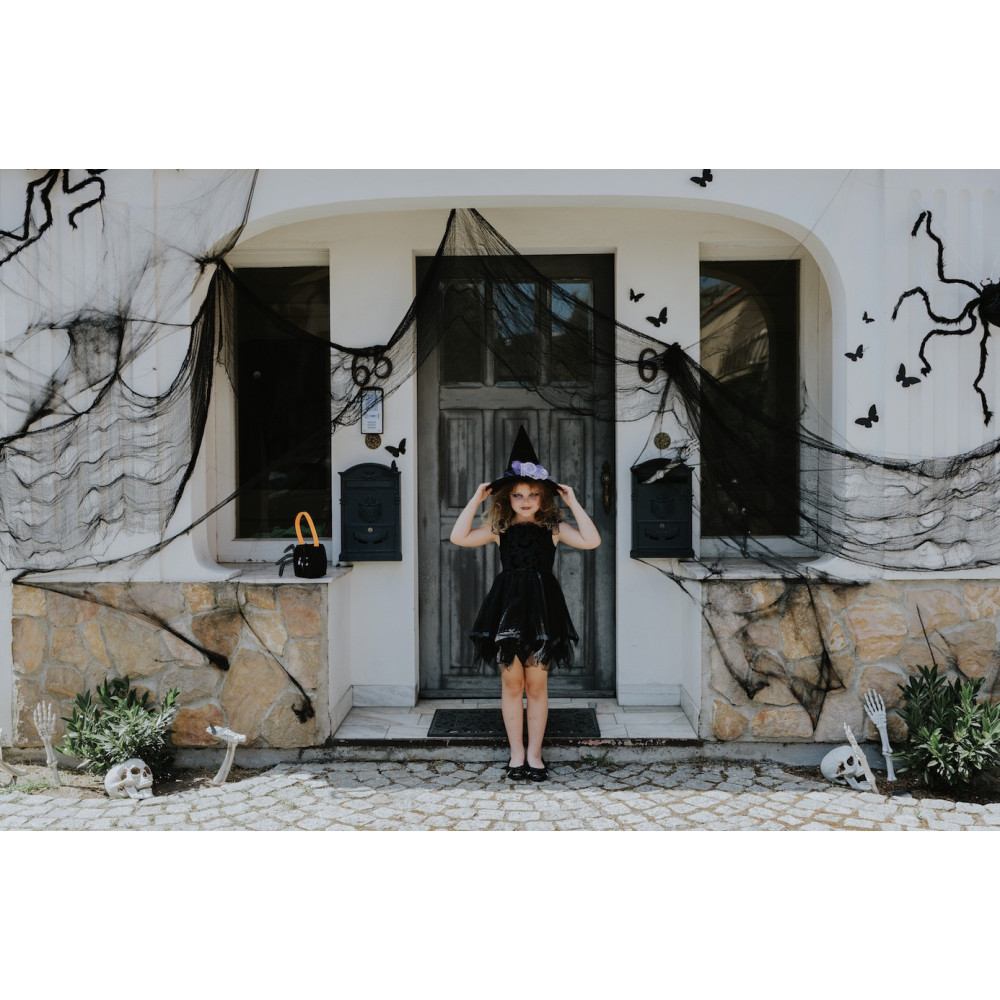 Materiał dekoracyjny - czarny, gładki, 72 cm x 9,8 m